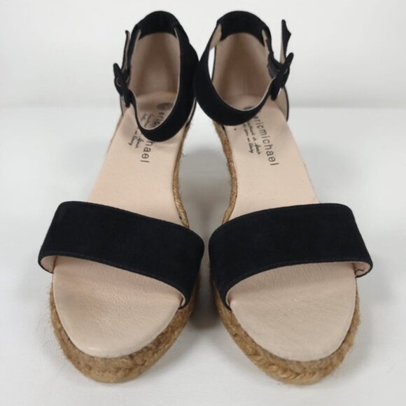 NWOB Eric Michael Spain Made 🇪🇸 LEATHER UPPER/LINING Milan Wedge Sandals 40